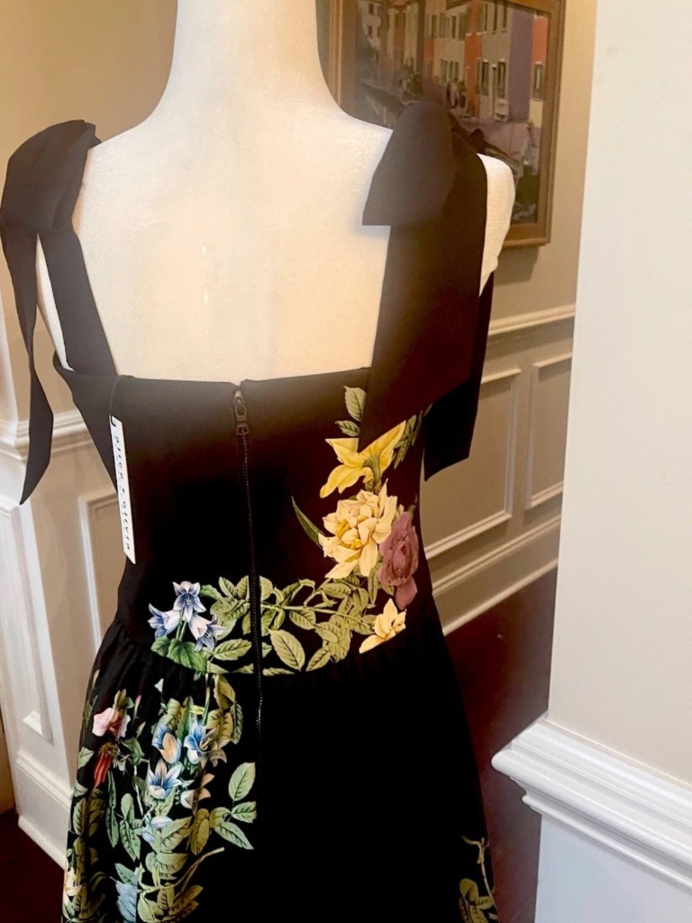 Alice + Olivia Oriana Tie Strap Drop Waist Midi Dress In Venus Floral 8 NWT $660 - Picture 14 of 14